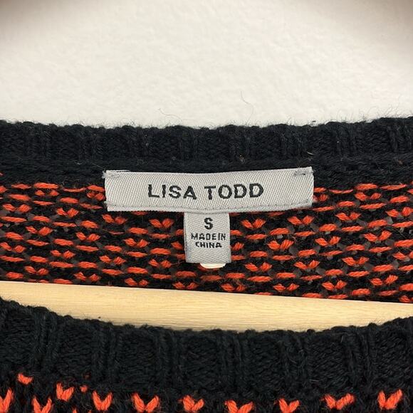 Lisa Todd Bird's Eye Cotton Cashmere Colorblock Knit Raglan Crew Sweater - Small - Picture 6 of 11